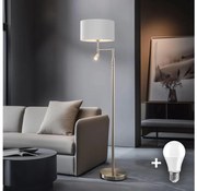 Eglo - Lampa stojąca LED TUNJA 1xE27/60W/230V + LED/2,1W Ø38 cm chrom/biała