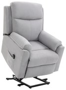 HOMCOM elektryczny fotel telewizyjny podnoszony z funkcją pomocy przy wstawaniu i relaksu w kolorze szarym | Aosom PL