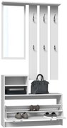Garderoba Vera VERA BIAŁY, zestaw, wieszaki, szafka z siedziskiem, półka