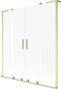 Mexen Velar L Duo parawan nawannowy 2-skrzydłowy rozsuwany 150 x 150 cm, szron, złoty szczotkowany - 896-150-003-32-55