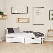 Łóżko 90x200 cm białe Paletowe łóżko Zestaw 2 listew Łóżko z litego drewna