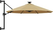 Parasol ścienny z oświetleniem LED taupe K6-P97