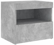 Nowoczesna szafka nocna z led szarość betonu B6-N89