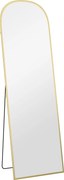 HOMCOM Lustro stojące, lustro całopostaciowe, duże lustro, nowoczesny design, 50 cm x 1,5 cm x 161,5 cm, Złote | Aosom PL