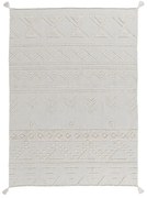Biały bawełniany dywan tkany ręcznie odpowiedni do prania 140x200 cm Tribu Natural – Lorena Canals