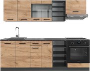 Zabudowa kuchenna złoty dąb power/antracyt 240x60x81.6 r-line