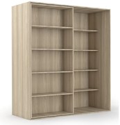 Dwurzędowa biblioteka przesuwna DOUBLE, 1800 x 700 x 2000 mm, dąb naturalny