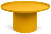 Musztardowy metalowy okrągły stolik ø 72 cm Fleksa – Kave Home