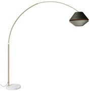 Luk Mosiężna lampa łukowa z białym i podwójnym aksamitnym abażurem zielonym - XXL klasyczny/Antyczny Oswietlenie wewnetrzne