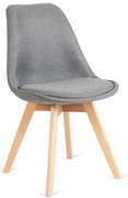 Szare krzesło na drewnianych nogach E0-M98
