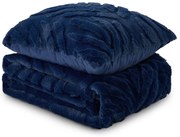 KOC I PODUSZKA WARM HUG LUX NIEBIESKI 130x190 cm granat