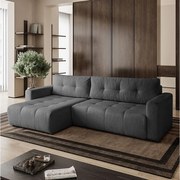 Narożnik w kształcie L VIENNA, tkanina Lambi, Grafitowy, Lewy