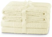 Kremowe bawełniane ręczniki zestaw 6 szt. frotte Amari – Restilo