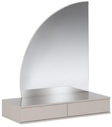 Toaletka wisząca z lustrem i oświetleniem LED - 2 szuflady - Beżowy mat - JINEZA