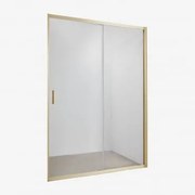 Przesuwne Drzwi Prysznicowe Z Miękkim Zamykaniem, Szkło Hartowane 6 Mm I Aluminium Dover Szczotkowane Złoto & Transparent & 120 X 195 Cm - Sklum