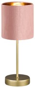 Metalowa lampa stołowa w różowo-złotym kolorze z tekstylnym kloszem (wysokość 34 cm) Aura – Fischer &amp; Honsel