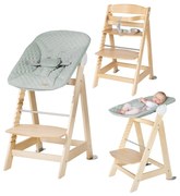 Jasnozielono-naturalne krzesełko do karmienia Style Born Up 2in1 – Roba