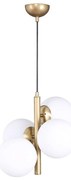 Lampa wisząca w biało-złotym kolorze ze szklanym kloszem ø 15 cm Forte – Squid Lighting