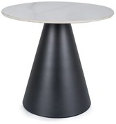 Stolik kawowy HILL 50x50 biały marmur/czarny mat SIGNAL