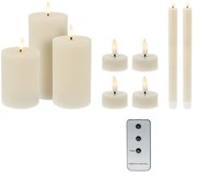 Zestaw świec LED w różnych rozmiarach z pilotem