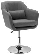 HOMCOM Krzesło biurowe krzesło obrotowe fotel obrotowy z regulacją wysokości tkanina kolor ciemnoszary