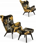 Fotel skandynawski Luna z podnóżkiem Family Meble