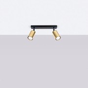 Plafony nowoczesny Glois, stal - 2 źródło światła 4000K - L.30 x H.18.5 cm - czarny/złoty