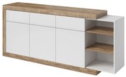Komoda SINTRA 3D3S 200cm dąb samdal/biały połysk HELVETIA