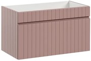 Szafka umywalkowa różowa 80 cm z lamelami D1-N71