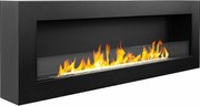 SIENA 120 Czarny kominek ścienny na bioetanol 120x40