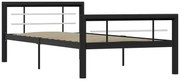 Czarne metalowe łóżko z zagłówkiem 100 x 200 cm C0-A56