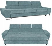 Sofa kanapa 3 os rozkładana z f. spania Savio Family meble j.zielen sztruks