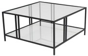 Stolik konferencyjny Uranus Black z przezroczystym szkłem