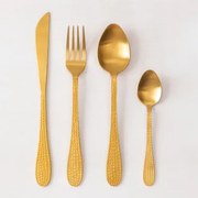 Zestaw Sztućców Ze Stali Nierdzewnej 16 Elementów Aina Dorado Mate - Sklum