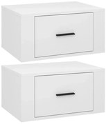 Komplet dwóch wiszących szafek nocnych biały połysk C5-F83
