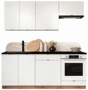 Komplet 6 szafek kuchennych biały + dąb artisan 200 cm C1-N88