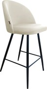 Hoker Colin krzesło barowe tkanina Welur podstawa metalowa hoker nowoczesny : Kolor nogi - Czarna stożek, Kolor tkaniny - VELVET - MG50, Typ siedziska - Siedzisko stałe