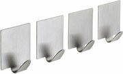 SAPHO 33209 Haczyk samoprzylepny, 4 szt., szczotkowana stal nierdzewna