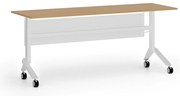 Mobilny stół PRIMO MOVE, 180x60 cm, biała podstawa, buk