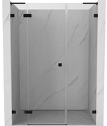 Mexen Lunar L drzwi prysznicowe uchylne lewe 120 cm, transparent, czarne - 834SL-120-050-70-00-L