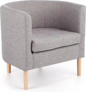 Tapicerowany fotel na drewnianych nóżkach Clubby