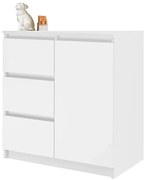 Biała Nowoczesna Komoda Z 3 Szufladami I Szafką A5-C40