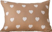 Poszewka na poduszkę z mikrofibry CARAMHEART 50x70 cm, brązowy