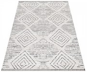 Dywan poliestrowy Berber geometria kremowy 80 cm x 150 cm