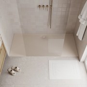 Massi Brodzik z konglomeratu prostokątny 160 x 80 cm biały błyszczący/matowy RONA XXL |Różne rozmiary | Różne kolory : Kolor - Beżowy mat, Rozmiar - 150 x 90