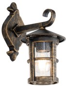 Klasyczna lampa ścienna zewnętrzna antyczne złoto IP44 - Herb