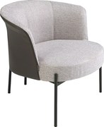 Fotel z szarej tkaniny i ciemnoszarej skóry ekologicznej 5109 ANGEL CERDA