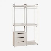 Modułowa Otwarta Szafa 2-częściowa Z Żelaznymi Szufladami Velunis Gardenia Biel - Sklum