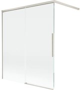 Mexen Rox parawan nawannowy 2-skrzydłowy rozsuwany 140 x 150 cm, transparent, nikiel szczotkowany - 8C9-140-003-97-00