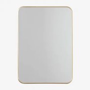 Prostokątne Lustro Ścienne Z Aluminium 50x70 Cm Tuluise Złoto - Sklum